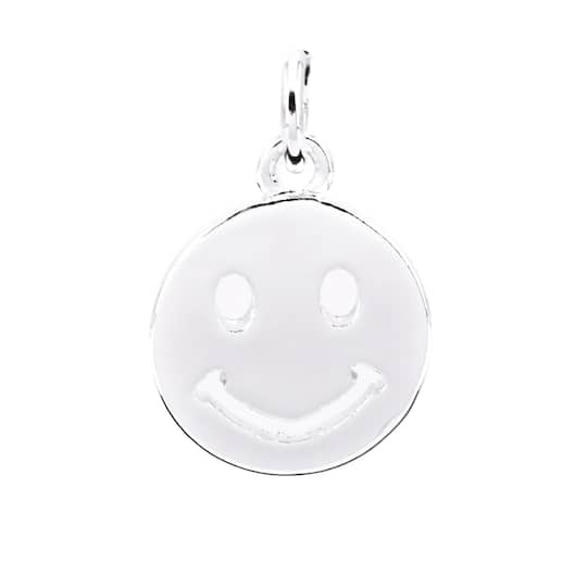 Silver Plated Smiley Face Charm by Bead Landing™